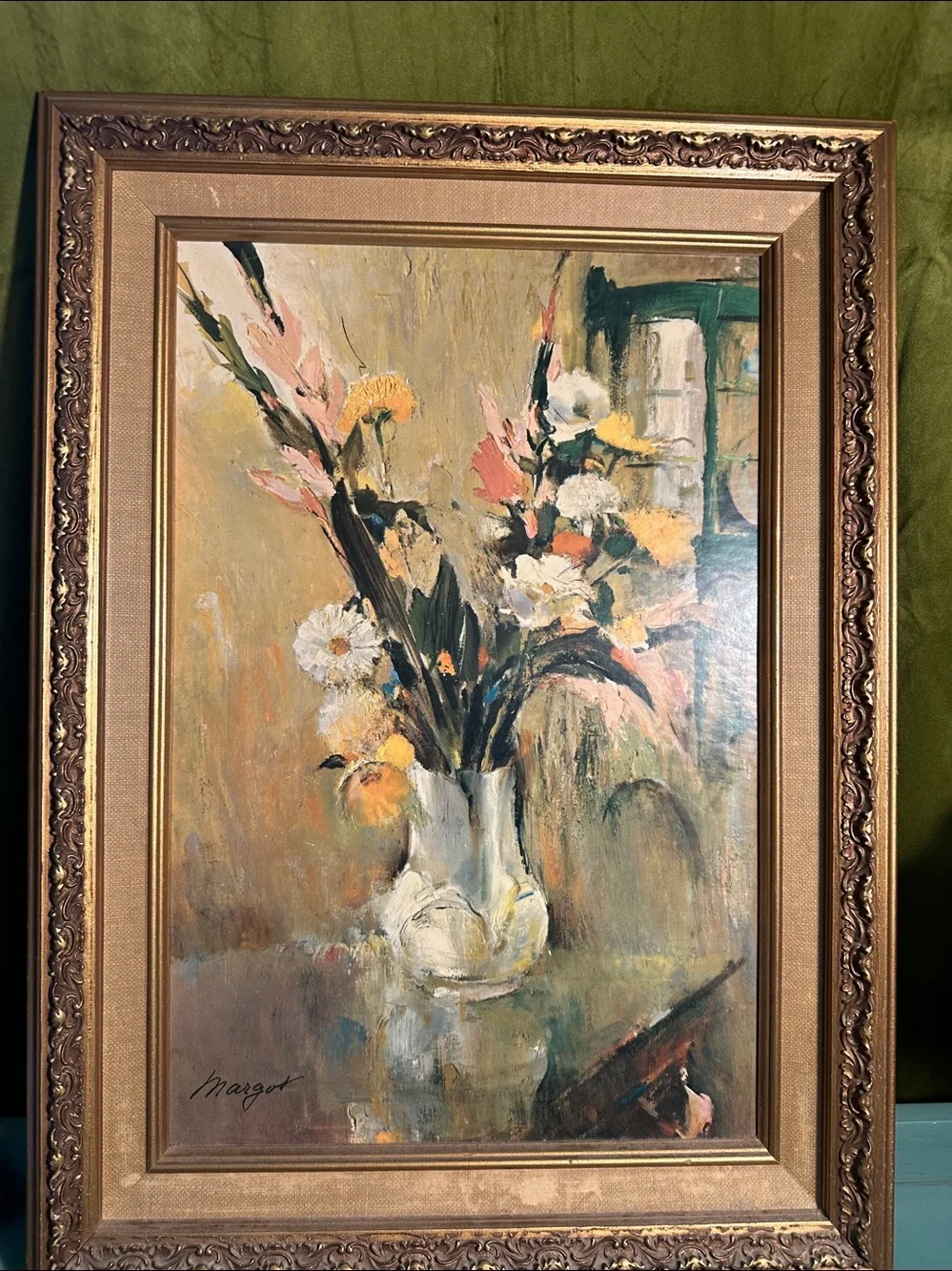 Margot Summer Bouquet Modern Floral Painting Reprint Framed Medium